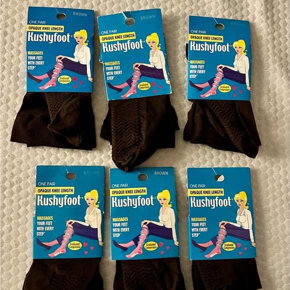 Kushyfoot opaque knee length compression socks. - Picture 1 of 4